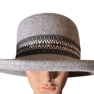 Brixton Gray Hat with Black and Cream Band